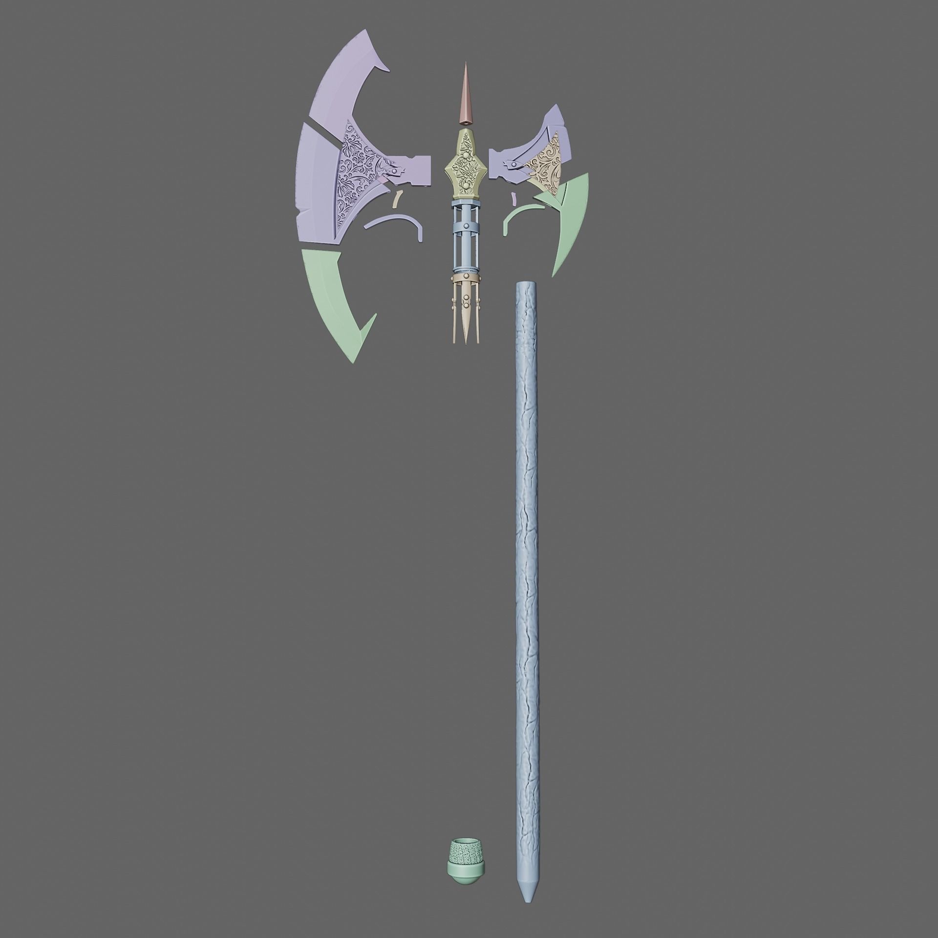 Fantasy Bloodsoaked Great Axe Baldurs Gate 3 3D print model_9