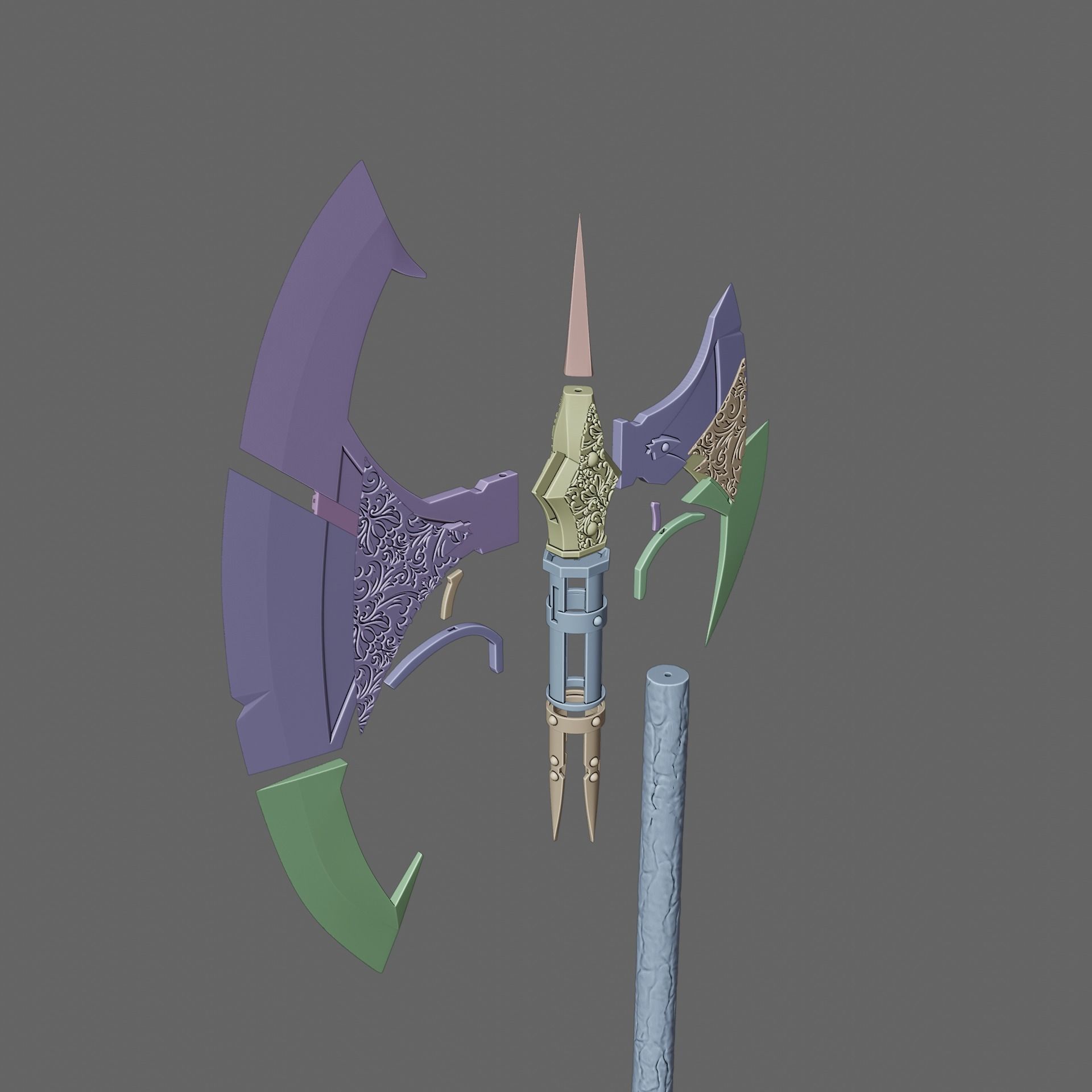 Fantasy Bloodsoaked Great Axe Baldurs Gate 3 3D print model_10
