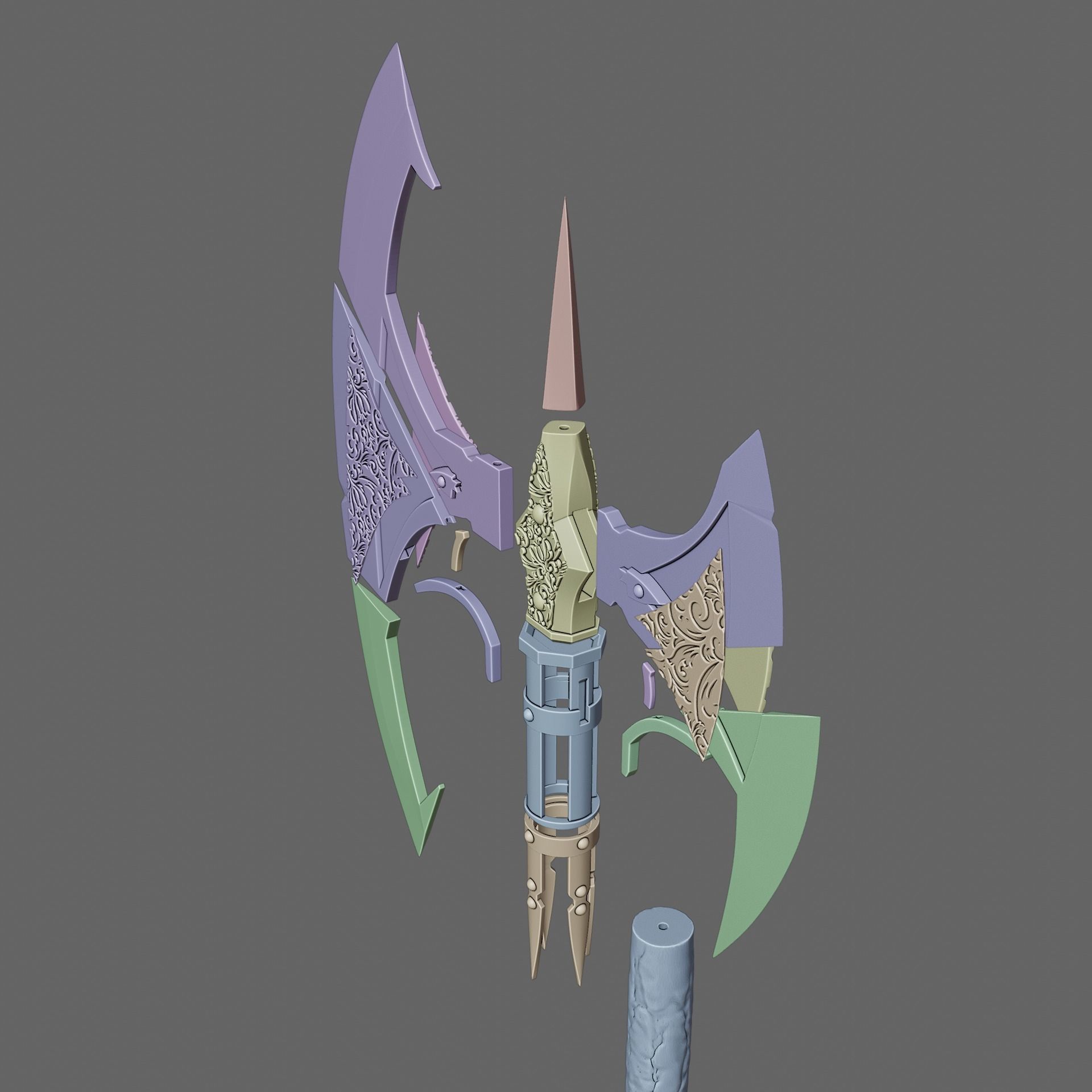 Fantasy Bloodsoaked Great Axe Baldurs Gate 3 3D print model_11