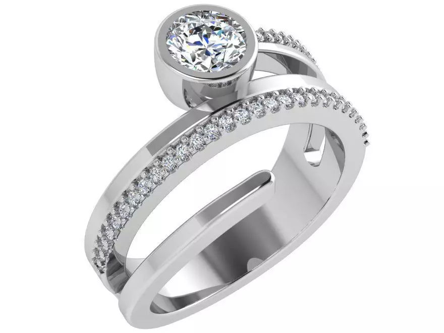 Round Diamond Spiral Ring 4493 3D print model
