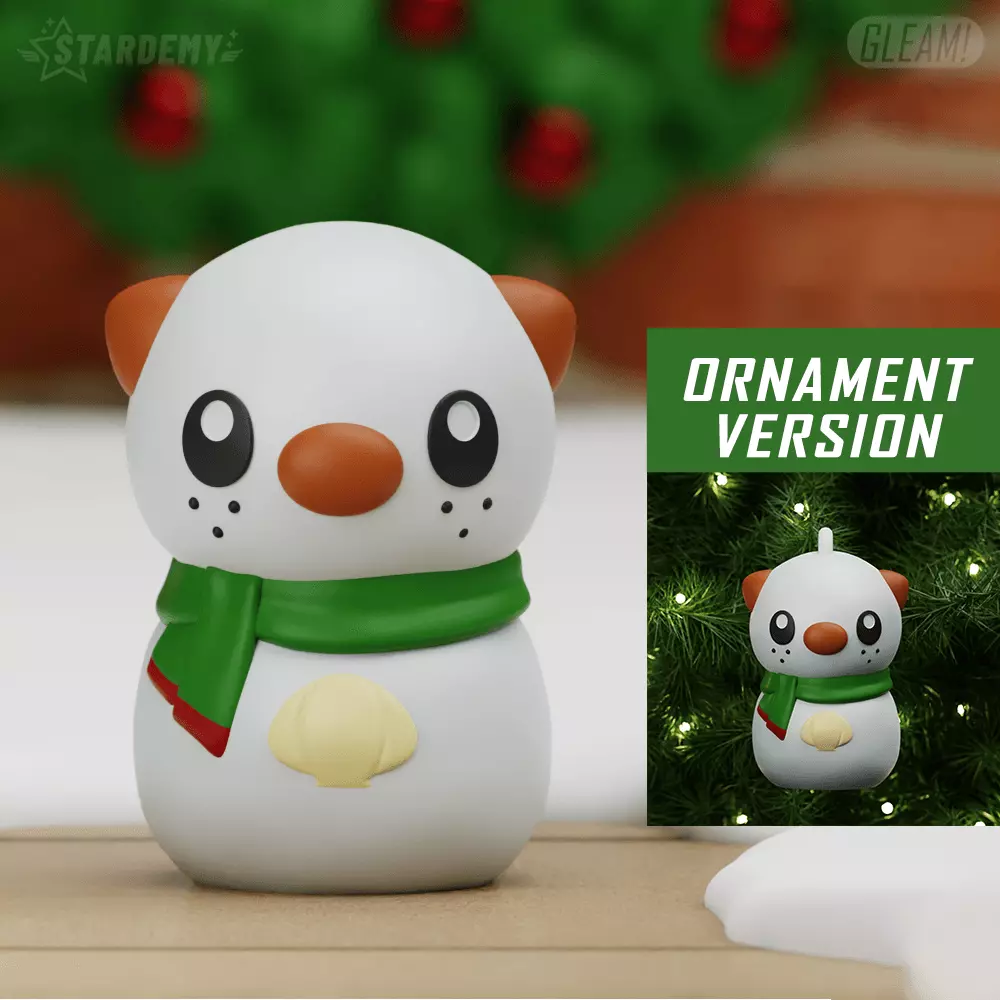 OSHAWOTT SNOWMAN CHRISTMAS POKEMON DECOR 3D print model_0