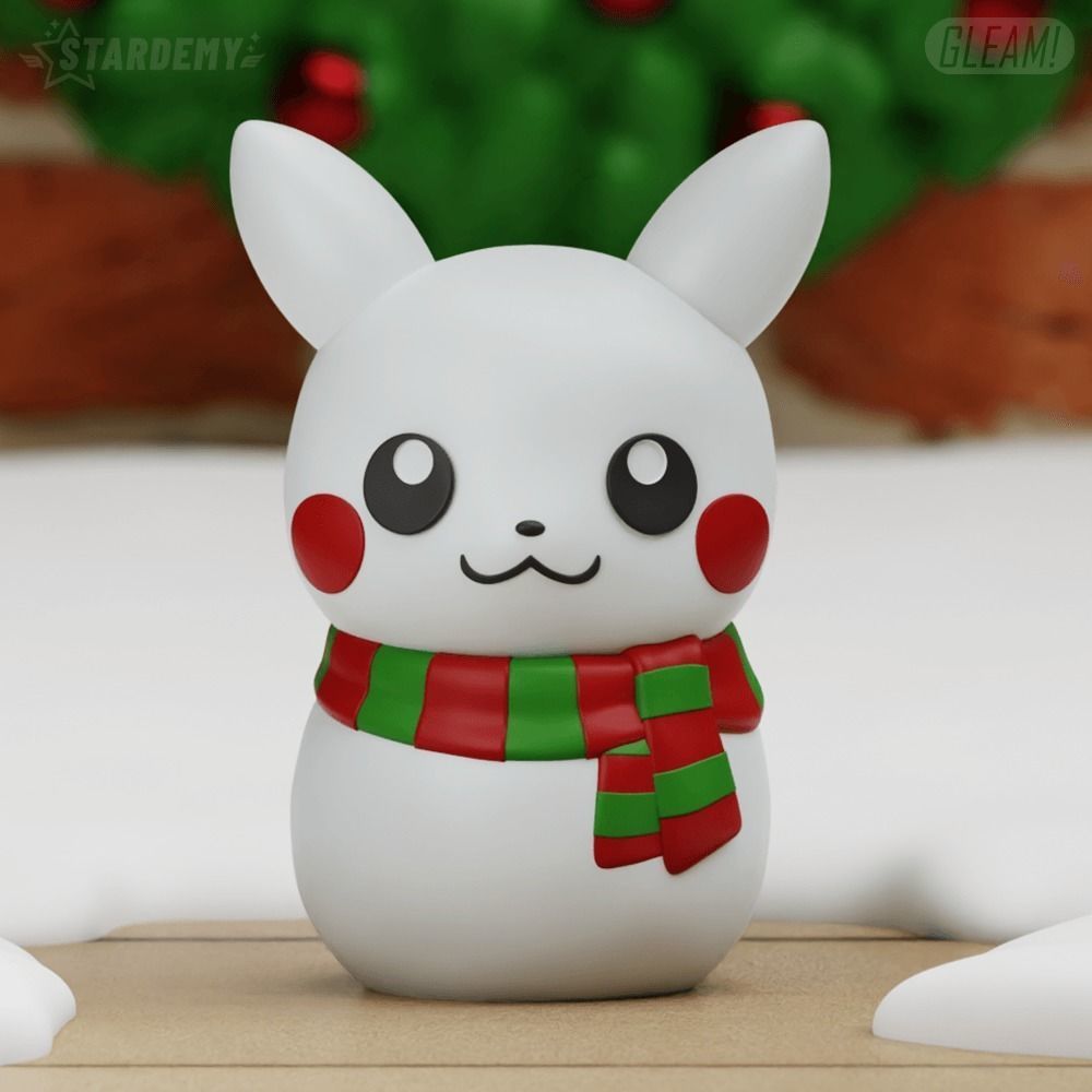 PIKACHU SNOWMAN CHRISTMAS POKEMON DECOR 3D print model_4
