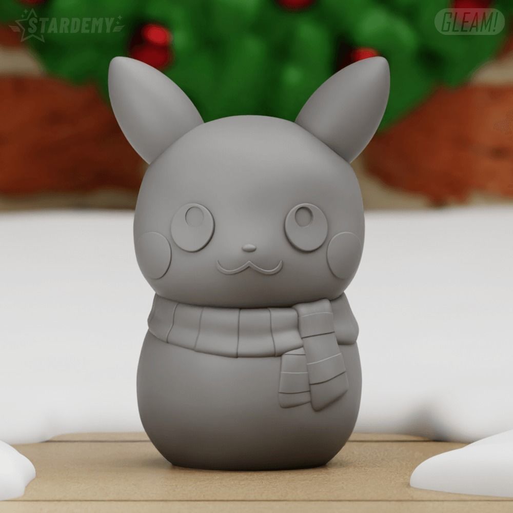 PIKACHU SNOWMAN CHRISTMAS POKEMON DECOR 3D print model_7
