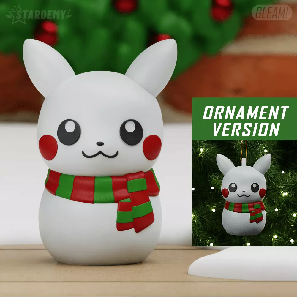 PIKACHU SNOWMAN CHRISTMAS POKEMON DECOR 3D print model_0