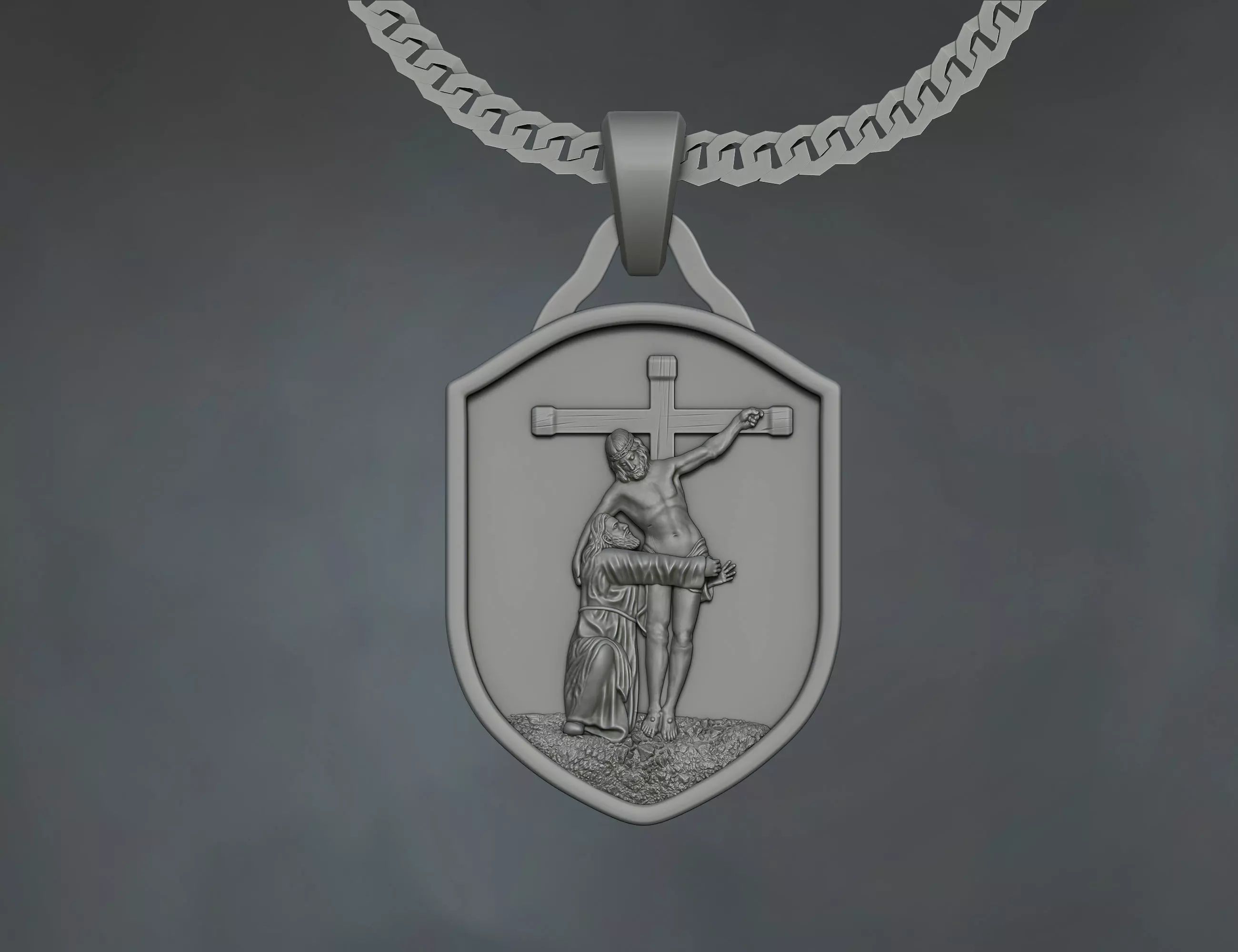 Jesus Crucifix Necklace Christ Jesus Cross Pendant Free 3D print model