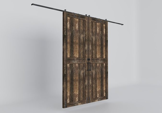 wooden sliding door 3D model