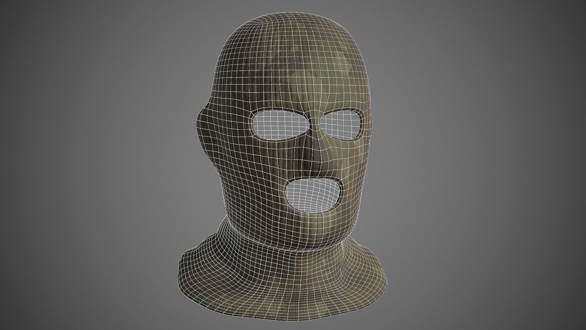 Ski Mask Low-poly 3D model_4