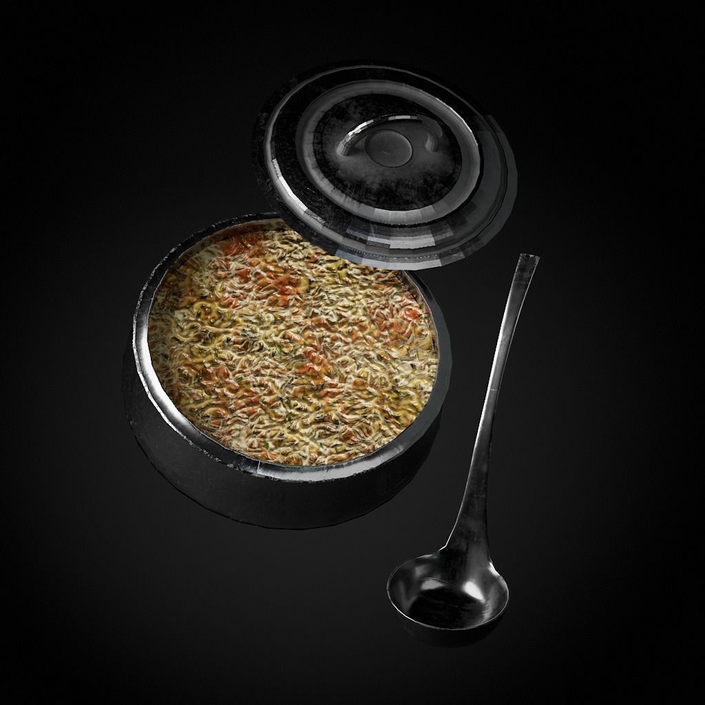 cauldron and scoop Low-poly 3D model_3