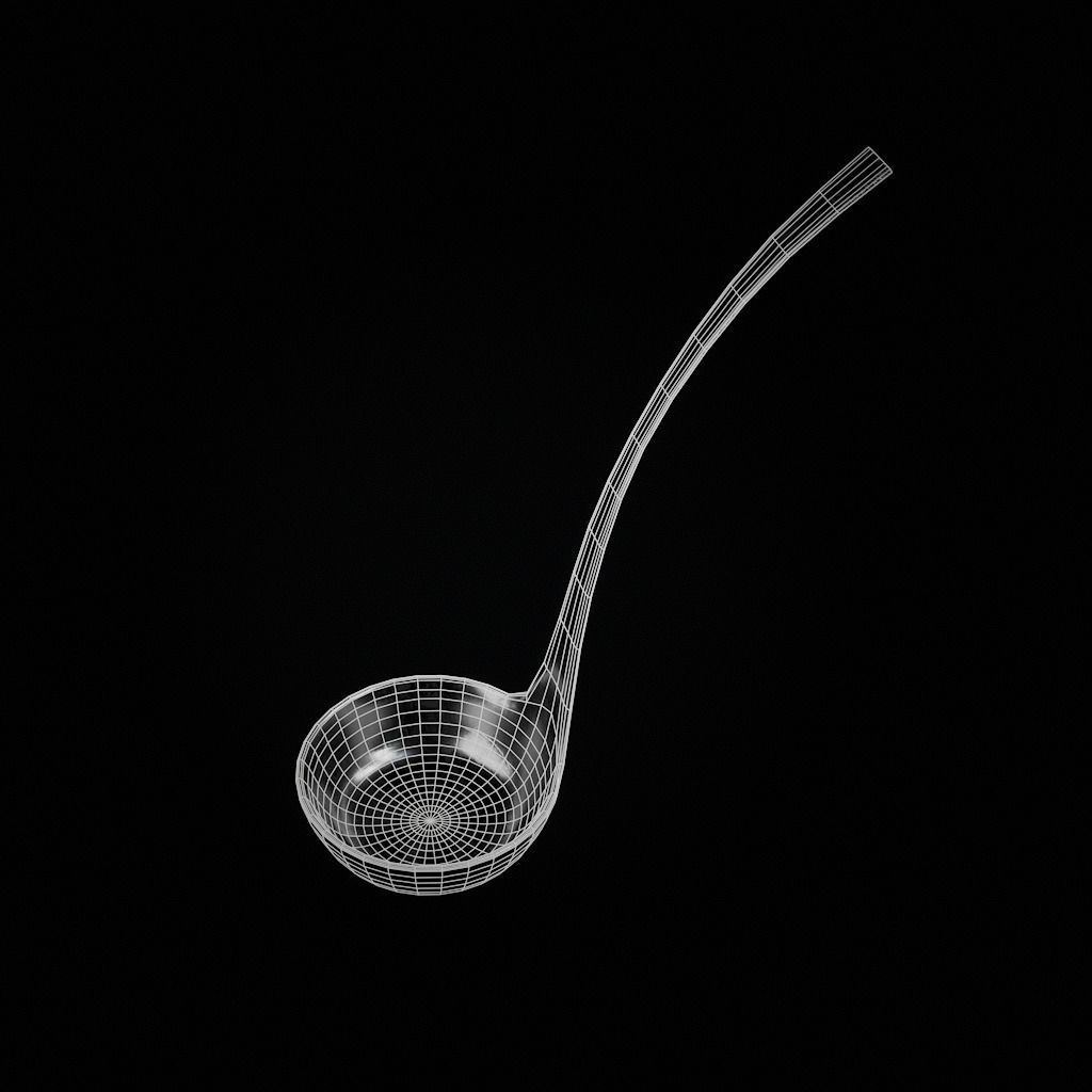 cauldron and scoop Low-poly 3D model_9