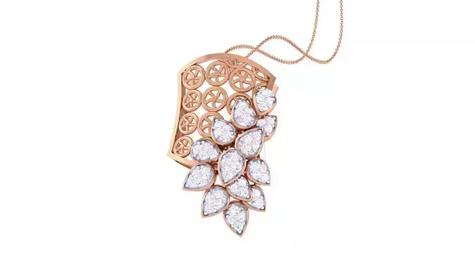 Flower Link High Jewelry Pendant Earrings Set 3dm stl obj mtl