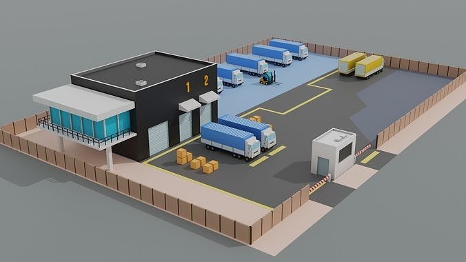 Delivery Factory 3D model 3D model