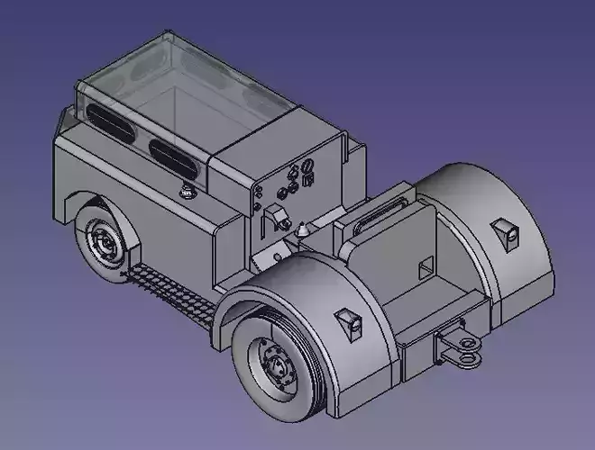 1950 Clarktor style aircraft tow tractor for 3D resin printing