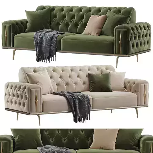 Natura Quilted Three Seater Sofa