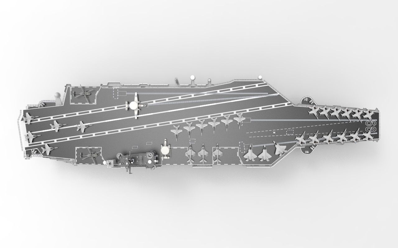 aircraft carrier USS Nimitz CVN 68 3D model_1