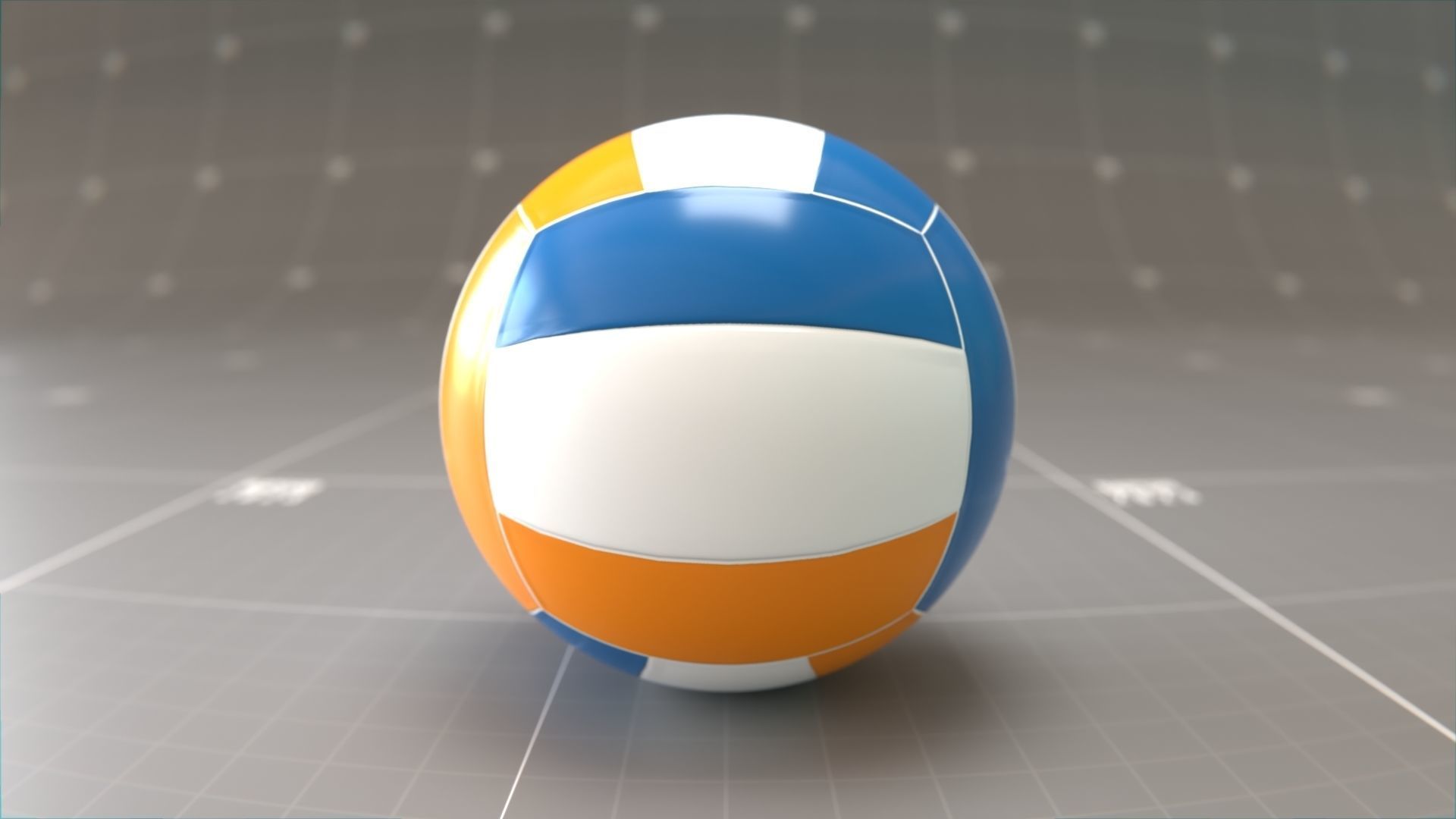 Volleyball Ball low poly Low-poly 3D model_3