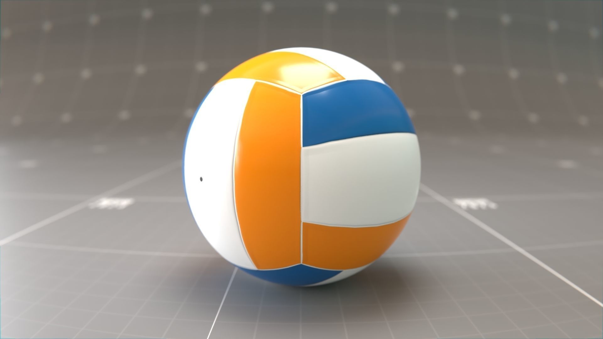 Volleyball Ball low poly Low-poly 3D model_4