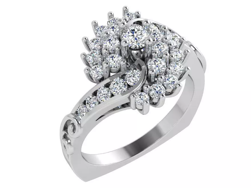Tension Diamond Ring 4504 3D print model