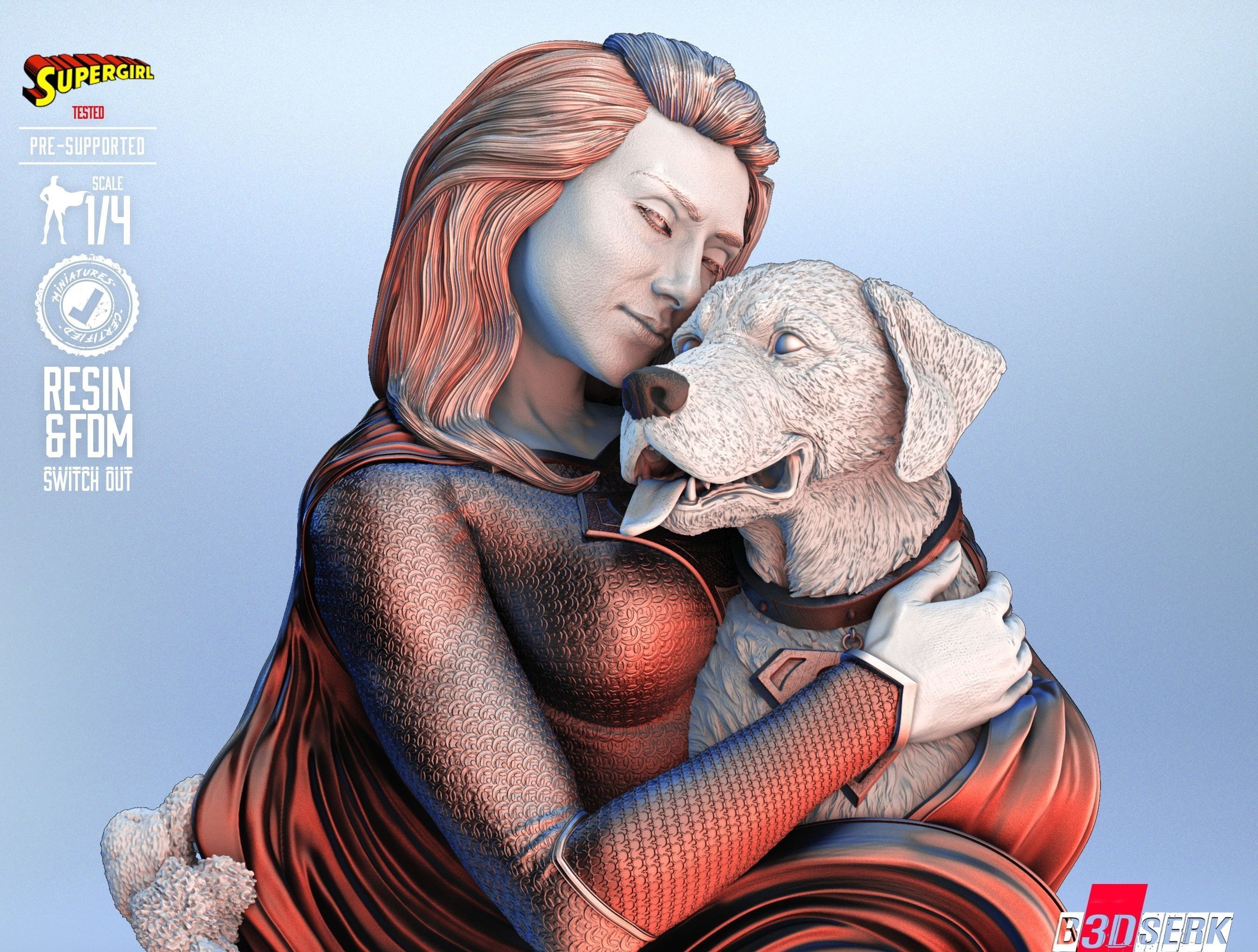 B3DSERK Super Girl BustTested for 3D printing 3D print model_28