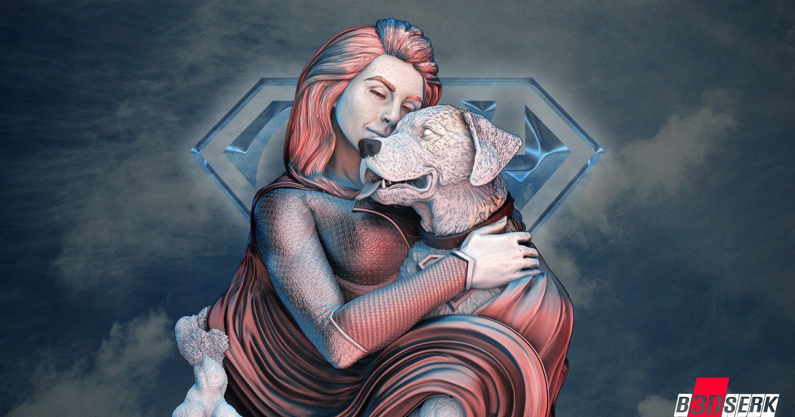 B3DSERK Super Girl BustTested for 3D printing 3D print model_2