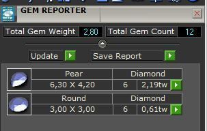 Pear and Round Cut Diamond Ring 4505 3D print model_6