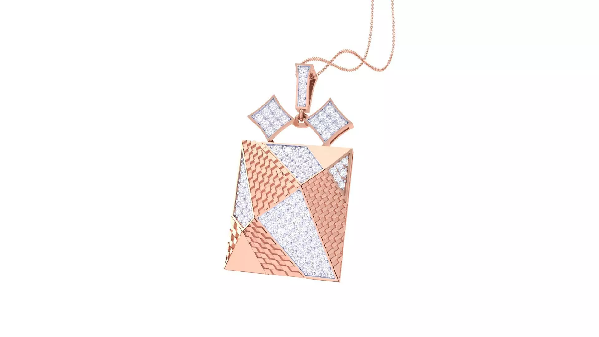 High Jewelry Pendant Earrings Set 3dm stl obj mtl gltf glb 3D print model_0