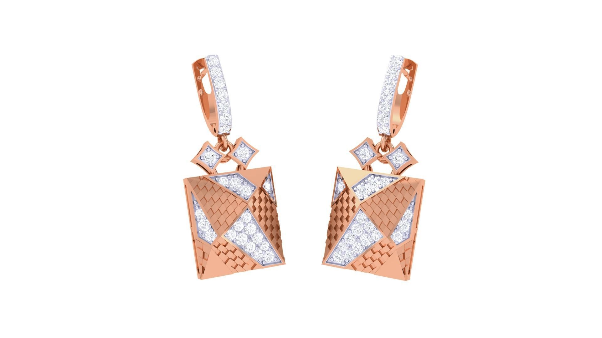 High Jewelry Pendant Earrings Set 3dm stl obj mtl gltf glb 3D print model_5