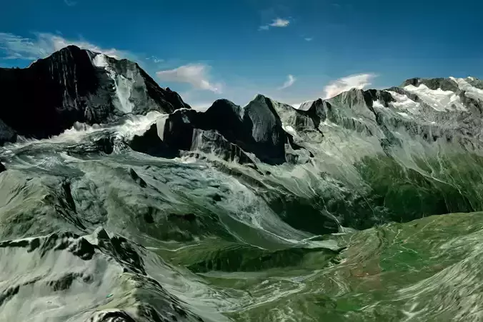 Mountain landscape Grand Casse Savoie France