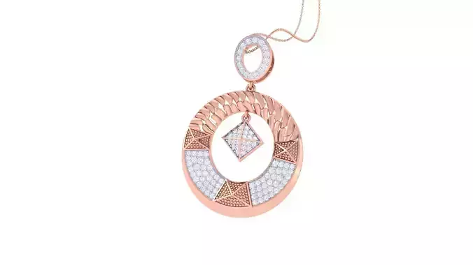 Hanging Pyramid High Jewelry Pendant Earrings Set 3dm stl obj 