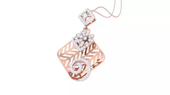 Flower Wire Mesh Ultra Vision High Jewelry Pendant Earrings Set 