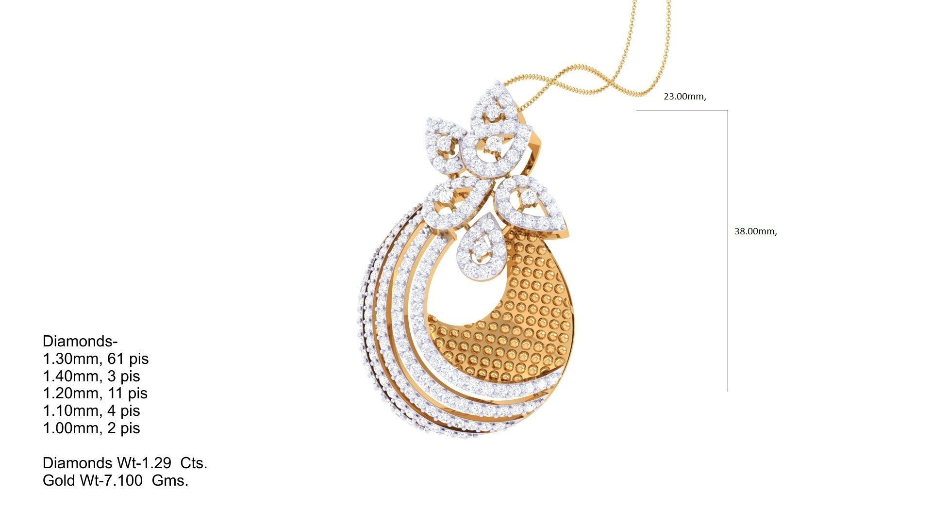 High Jewelry Pendant Earrings Set 3dm stl obj mtl gltf glb 3D print model_12