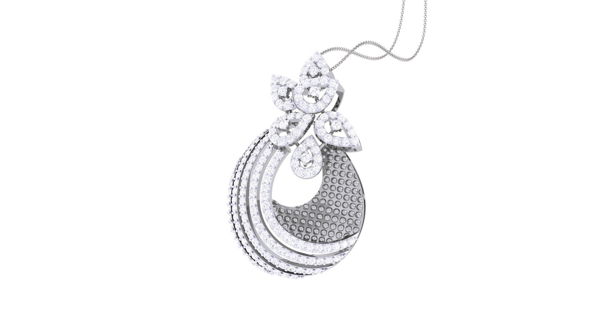 High Jewelry Pendant Earrings Set 3dm stl obj mtl gltf glb 3D print model_14