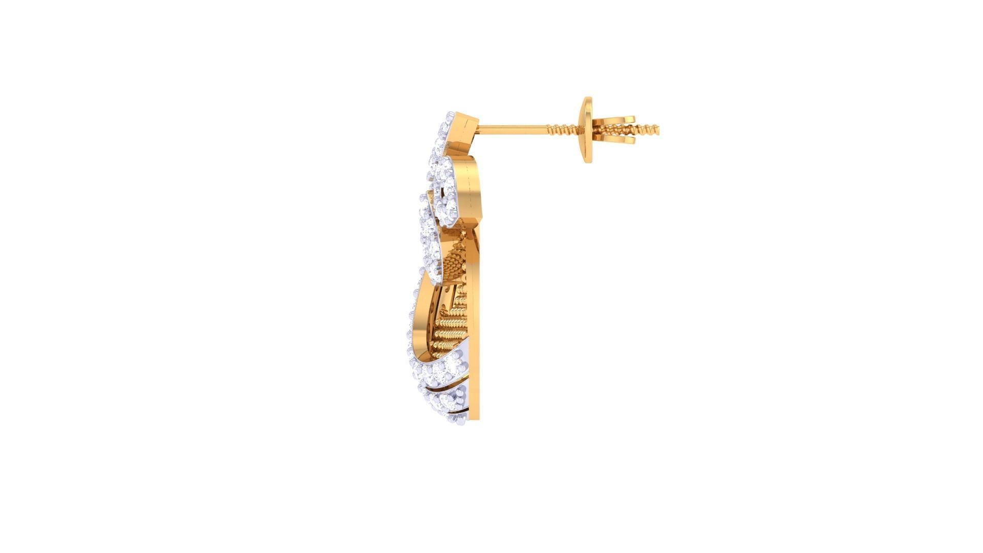 High Jewelry Pendant Earrings Set 3dm stl obj mtl gltf glb 3D print model_9