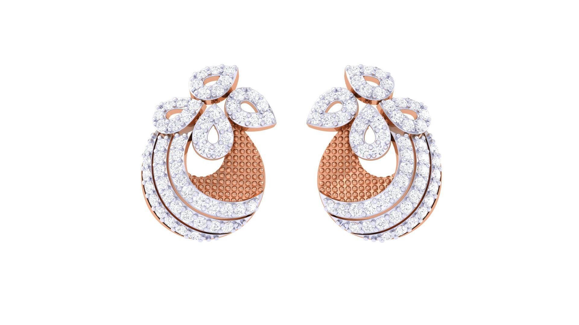 High Jewelry Pendant Earrings Set 3dm stl obj mtl gltf glb 3D print model_8