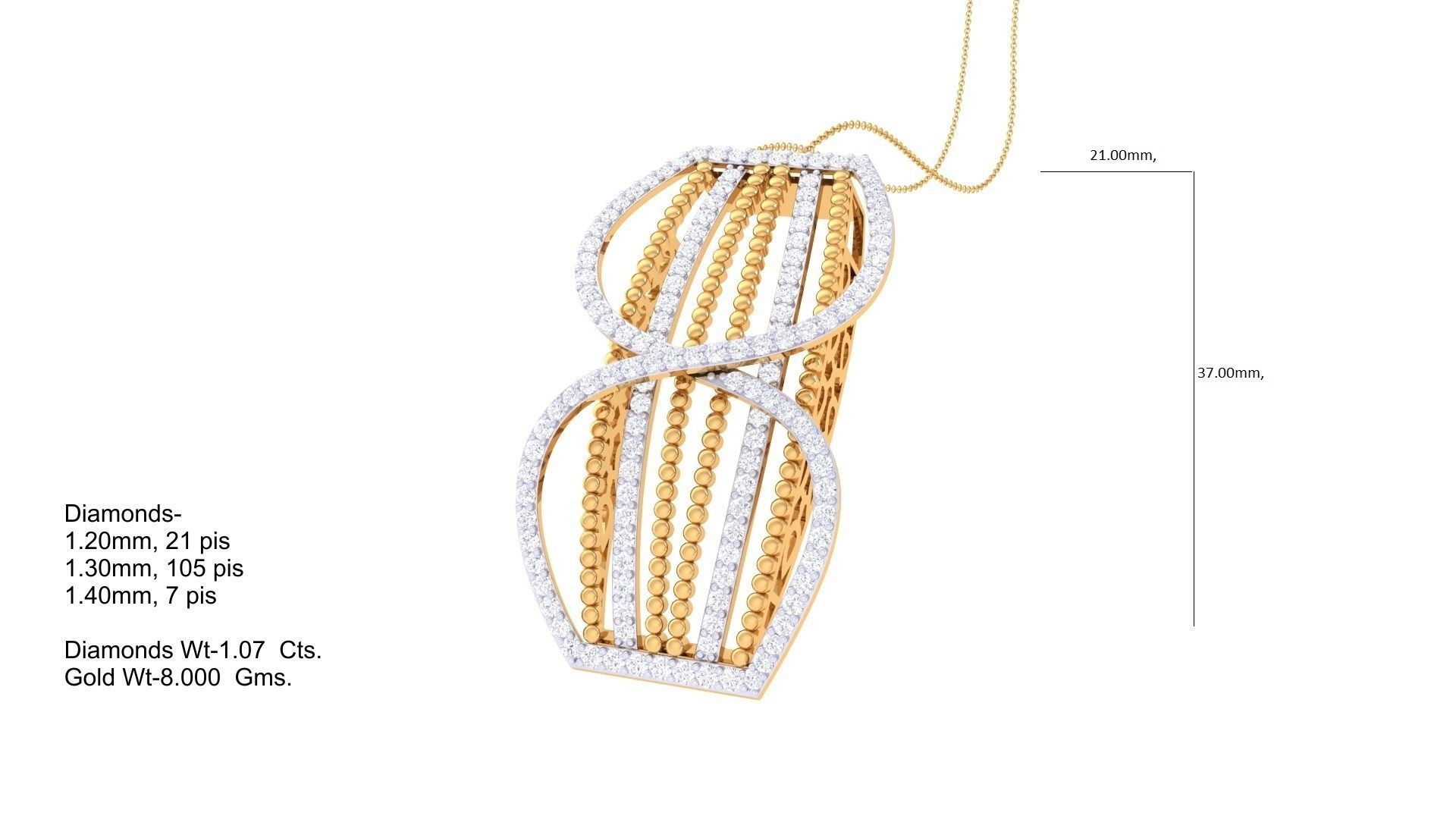 High Jewelry Pendant Earrings Set 3dm stl obj mtl gltf glb 3D print model_12