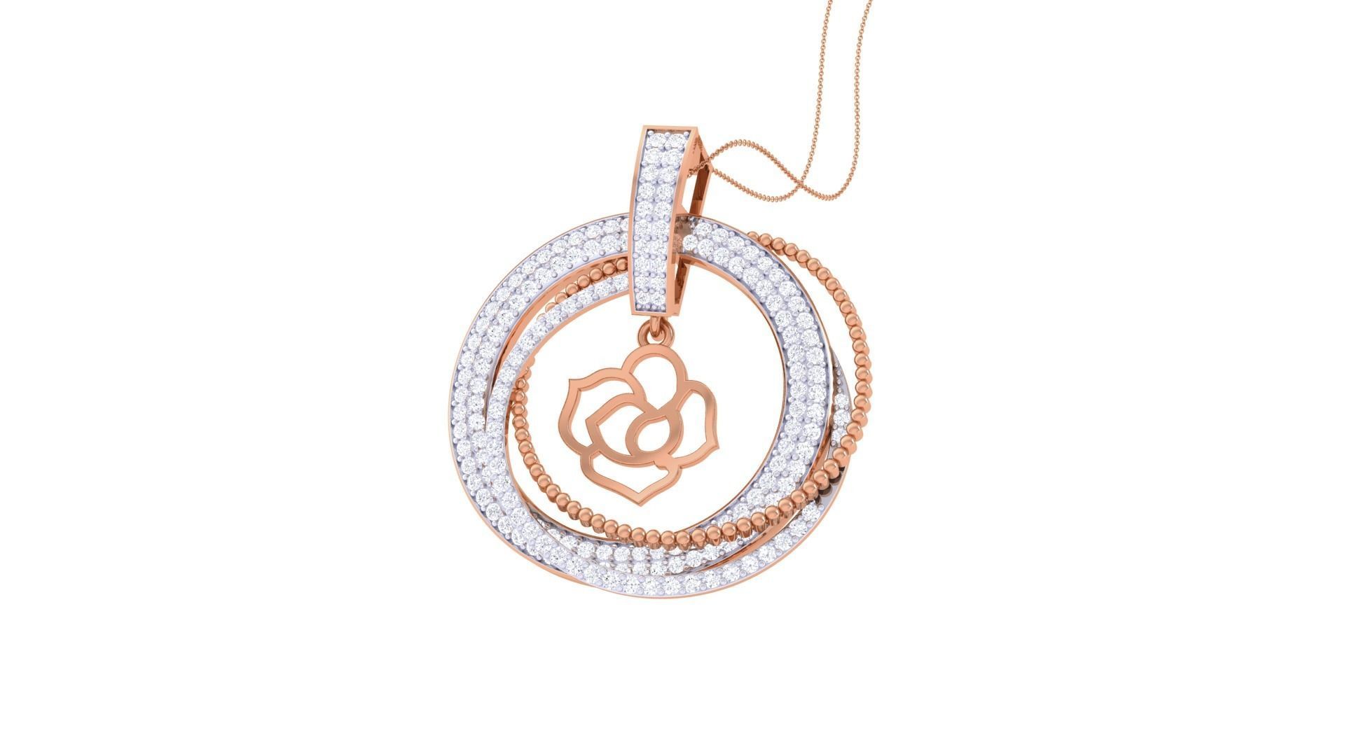 Hanging Flower High Jewelry Pendant Earrings Set 3dm stl obj 3D print model_15