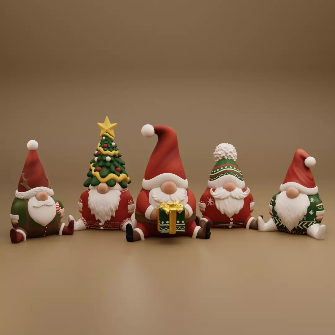 Christmas Gonks 3D print model_0