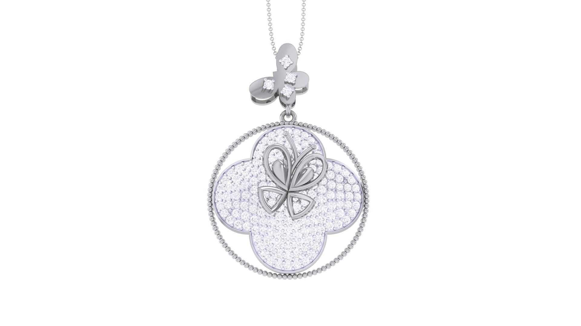 Butterfly High Jewelry Pendant Earrings Set 3dm stl obj mtl 3D print model_18