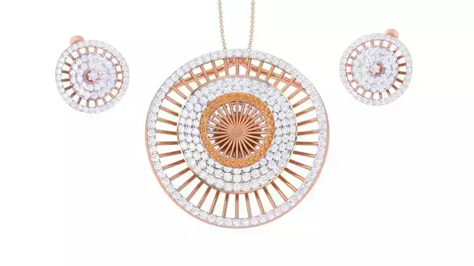 Ultra Vision Wire Mesh High Jewelry Pendant Earrings Set 3dm stl