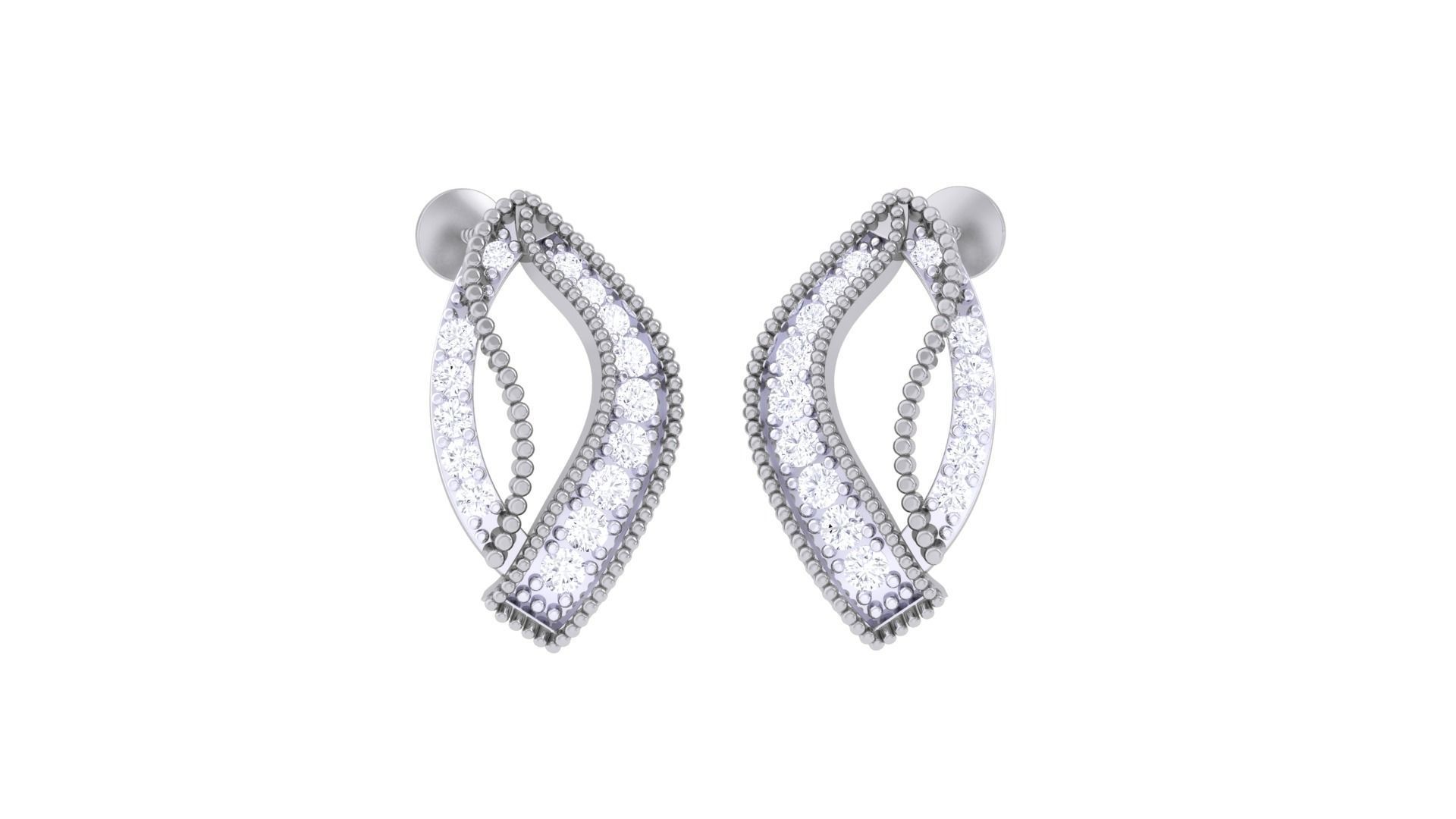 High Jewelry Pendant Earrings Set 3dm stl obj mtl gltf glb 3D print model_3