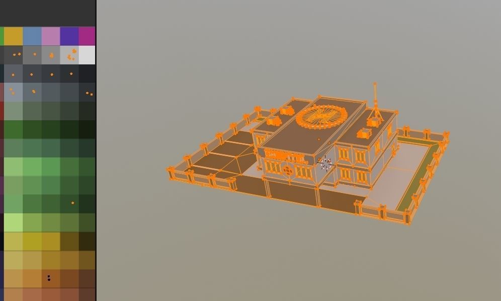 City Hospital building Low-poly 3D model_9