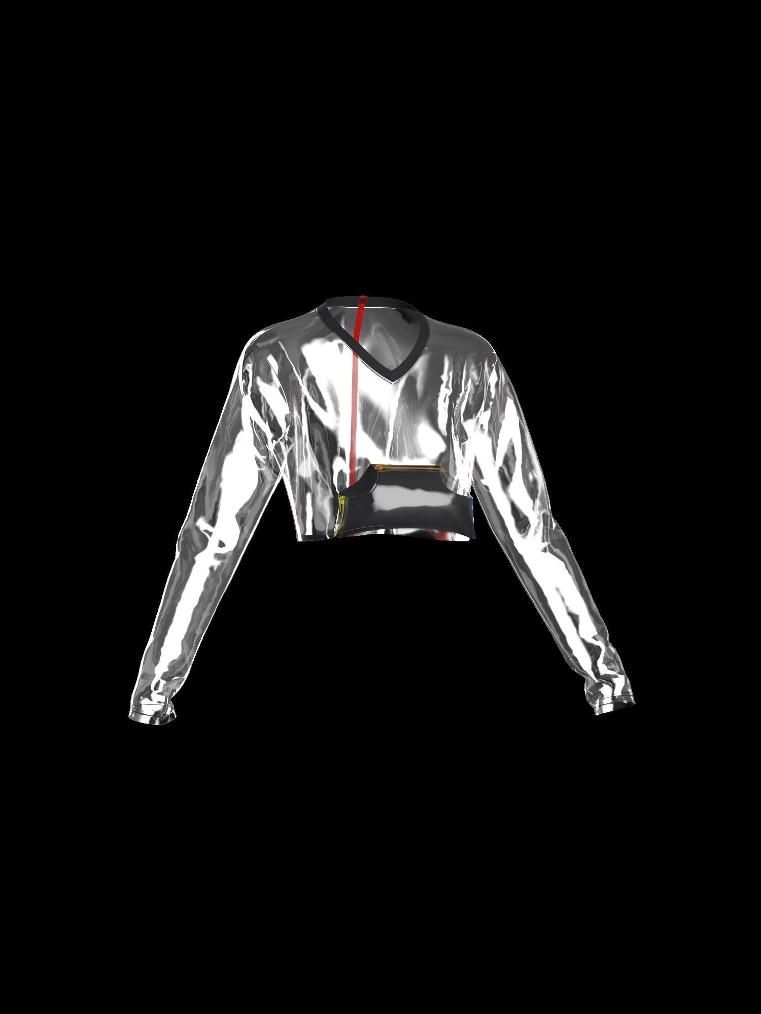 Female transparent longsleeve  3D model_1