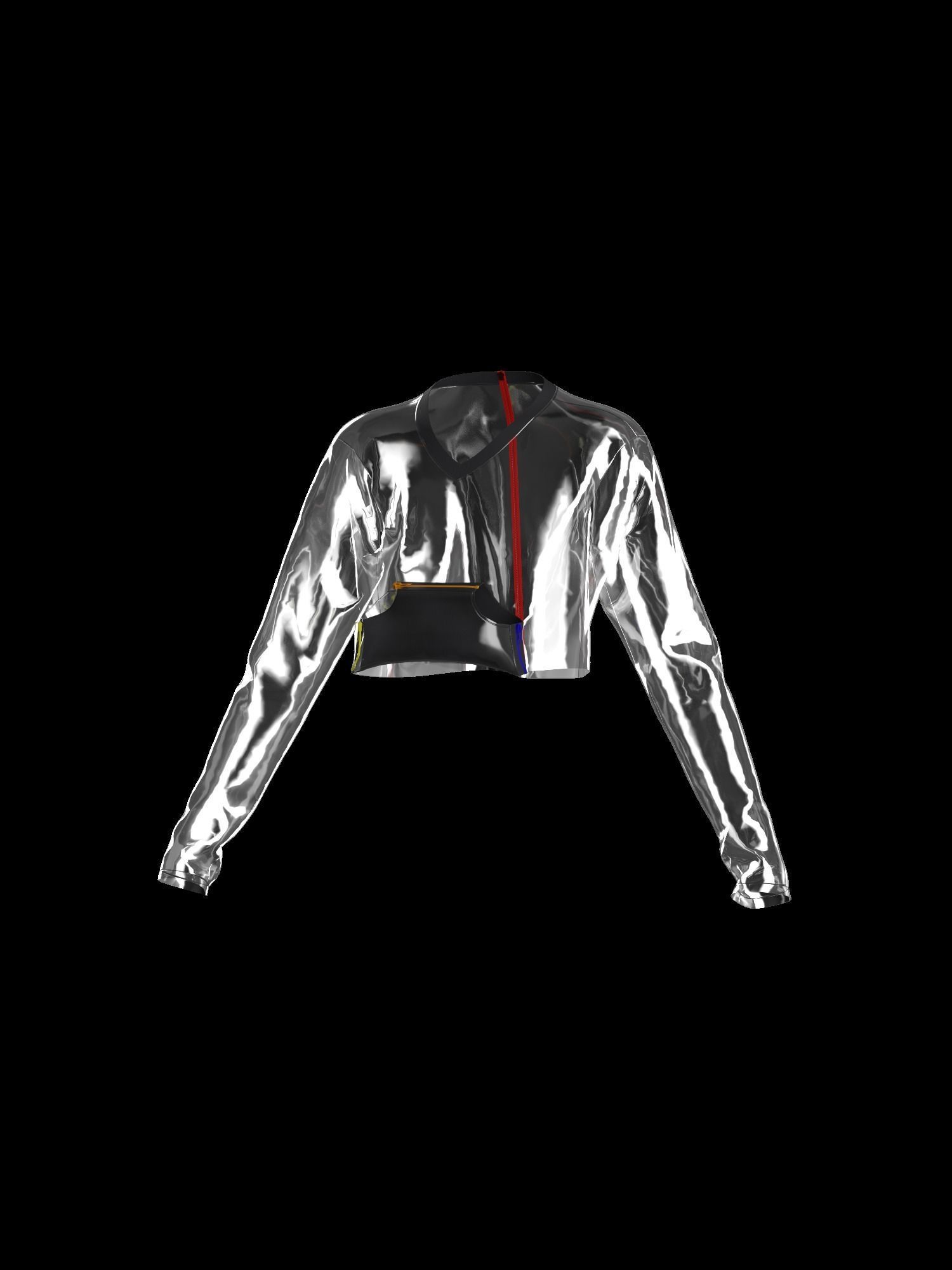 Female transparent longsleeve  3D model_7