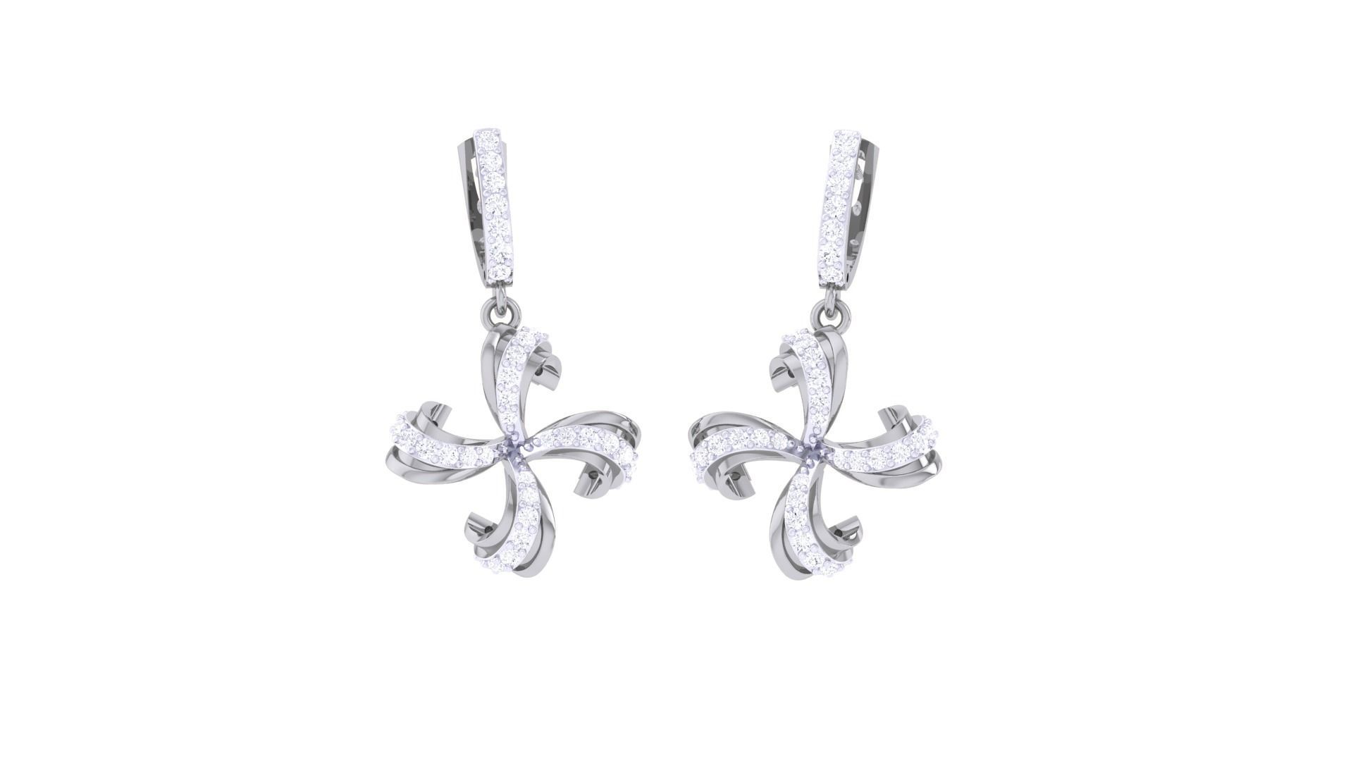 Blade Wings High Jewelry Pendant Earrings Set 3dm stl obj mtl  3D print model_4