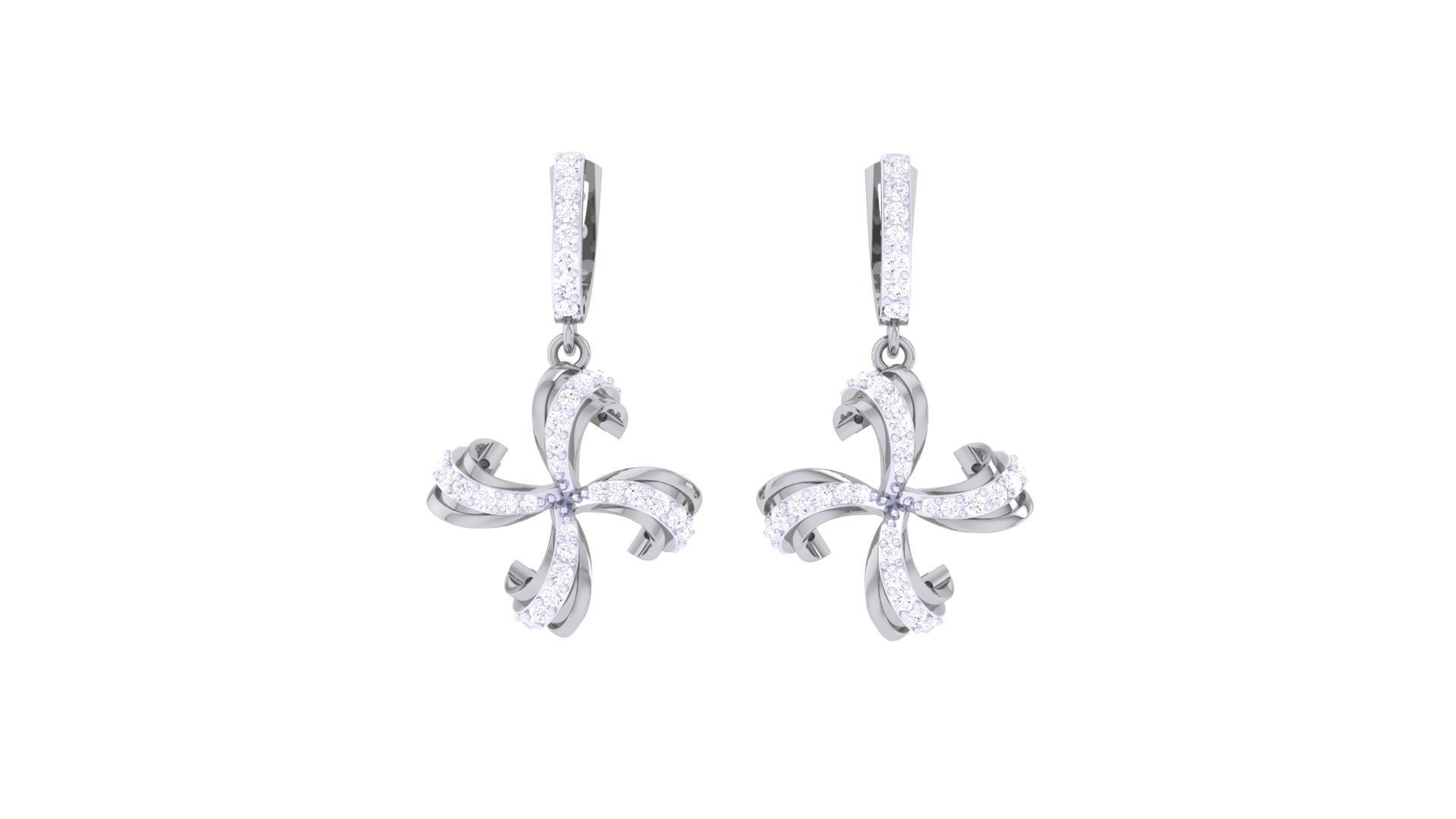 Blade Wings High Jewelry Pendant Earrings Set 3dm stl obj mtl  3D print model_8