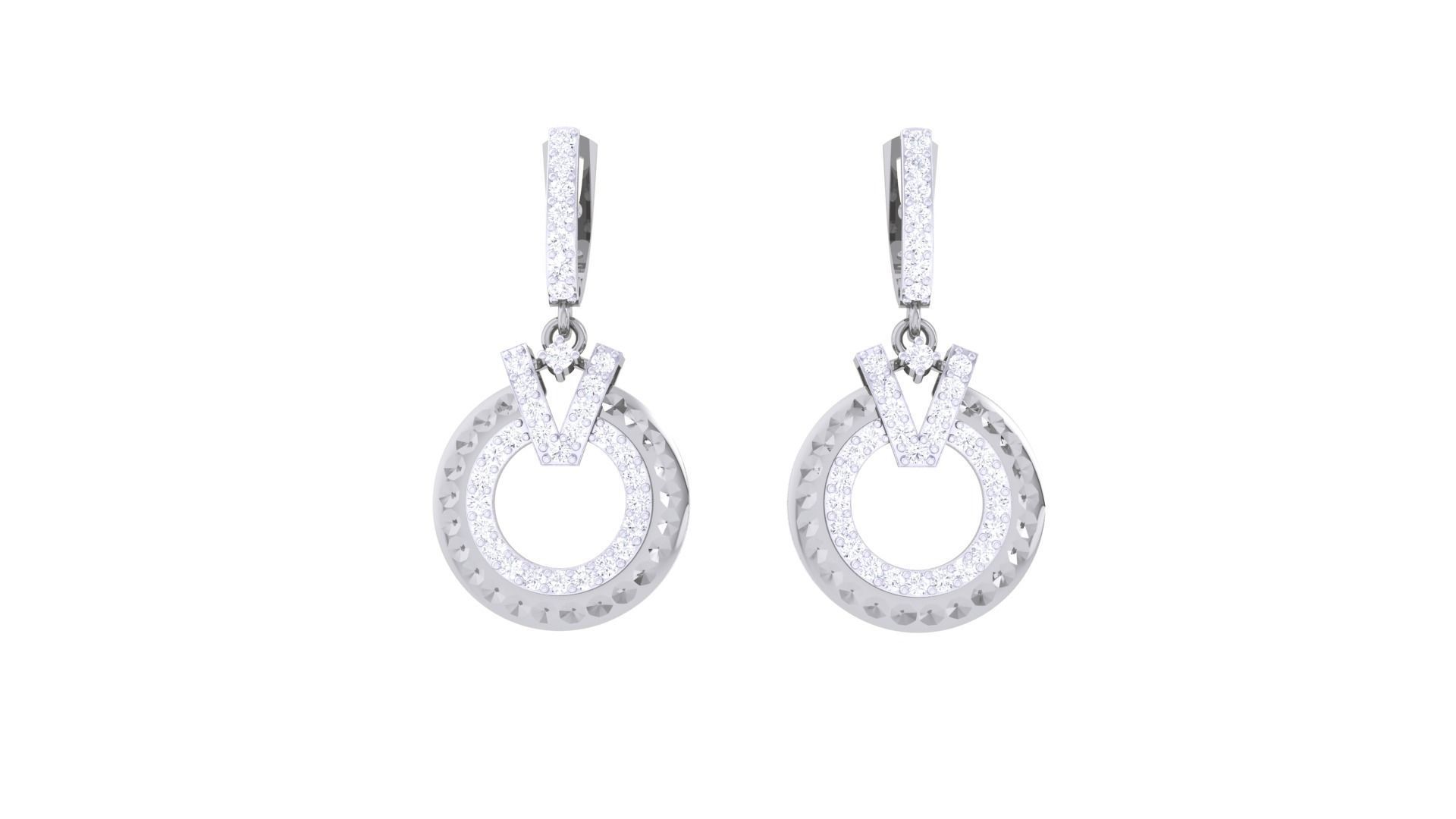 High Jewelry Pendant Earrings Set 3dm stl obj mtl gltf glb 3D print model_7