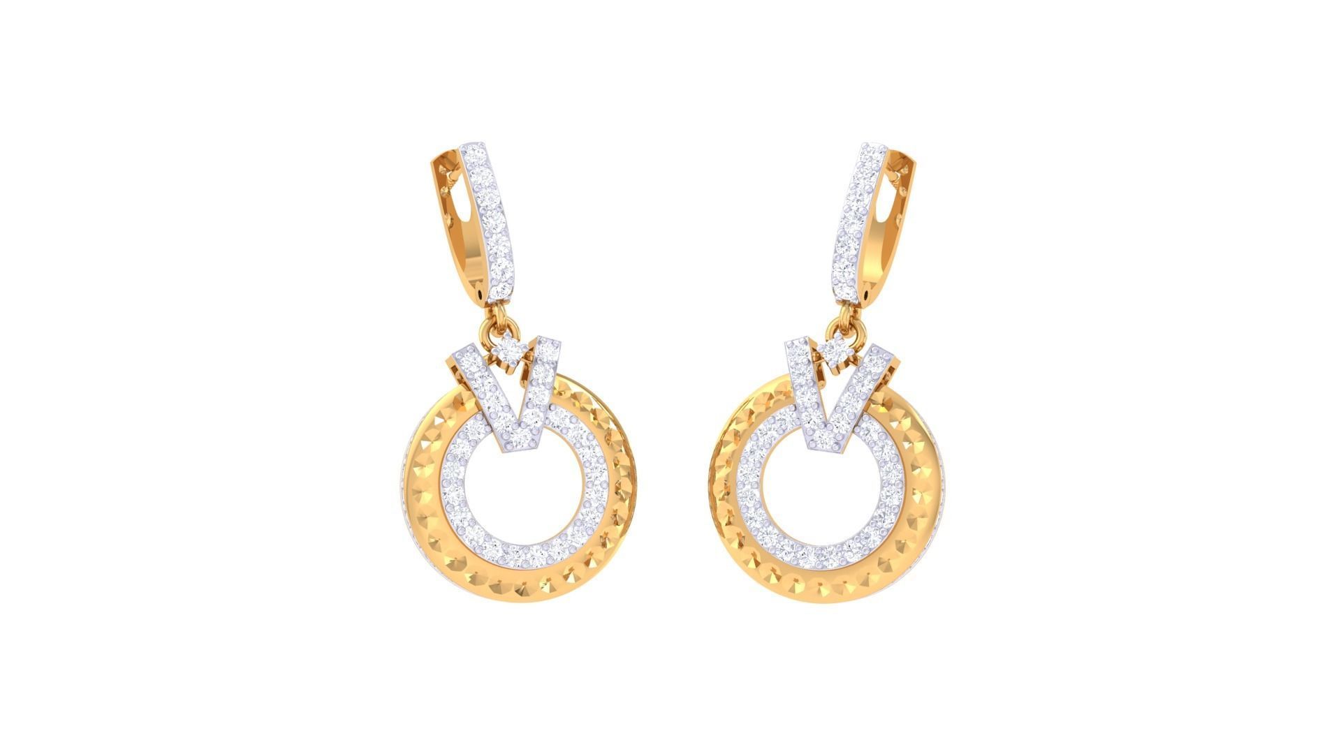 High Jewelry Pendant Earrings Set 3dm stl obj mtl gltf glb 3D print model_4