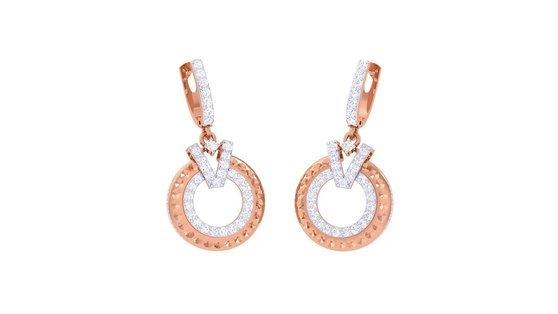 High Jewelry Pendant Earrings Set 3dm stl obj mtl gltf glb 3D print model_5