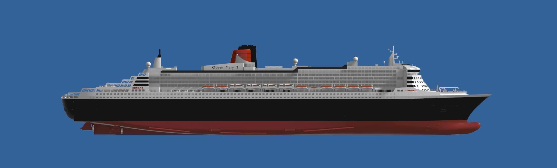 RMS Queen Mary 2 QM2 ocean liner 3D print ready model 3D print model_2