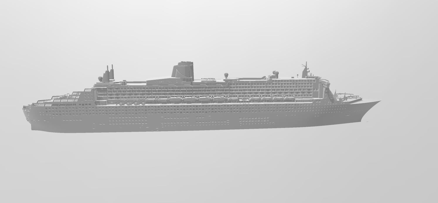RMS Queen Mary 2 QM2 ocean liner 3D print ready model 3D print model_8