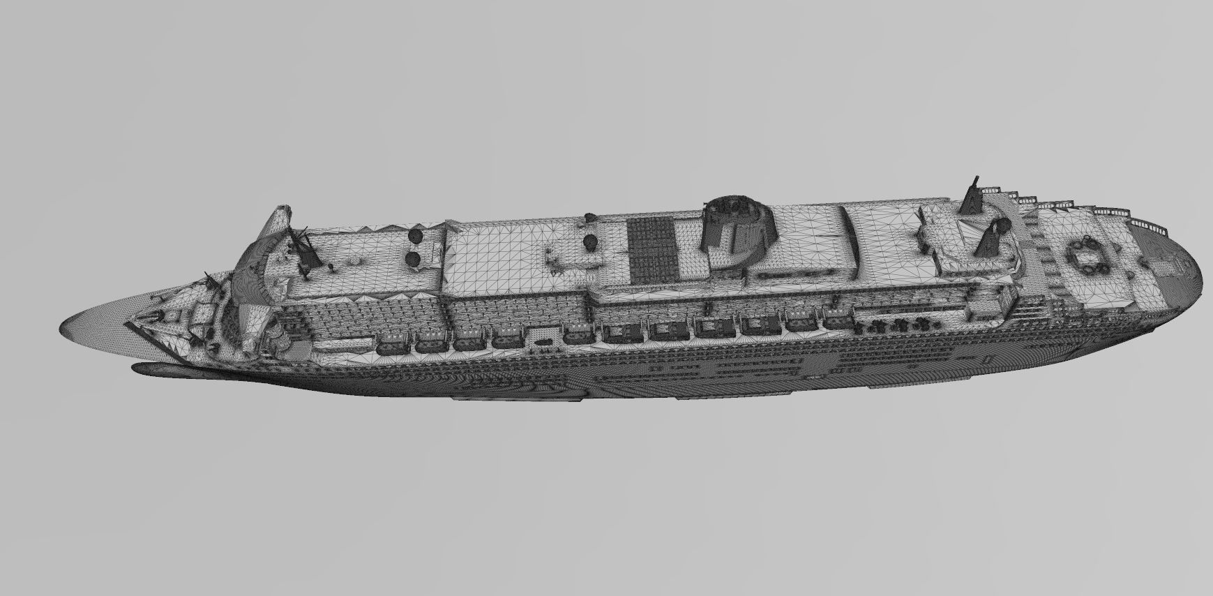 RMS Queen Mary 2 QM2 ocean liner 3D print ready model 3D print model_10